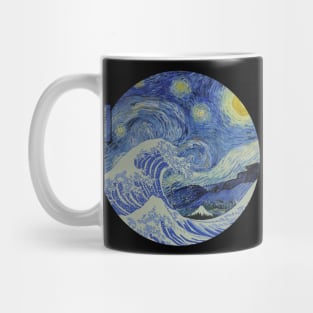 Great wave with Starry night Mug